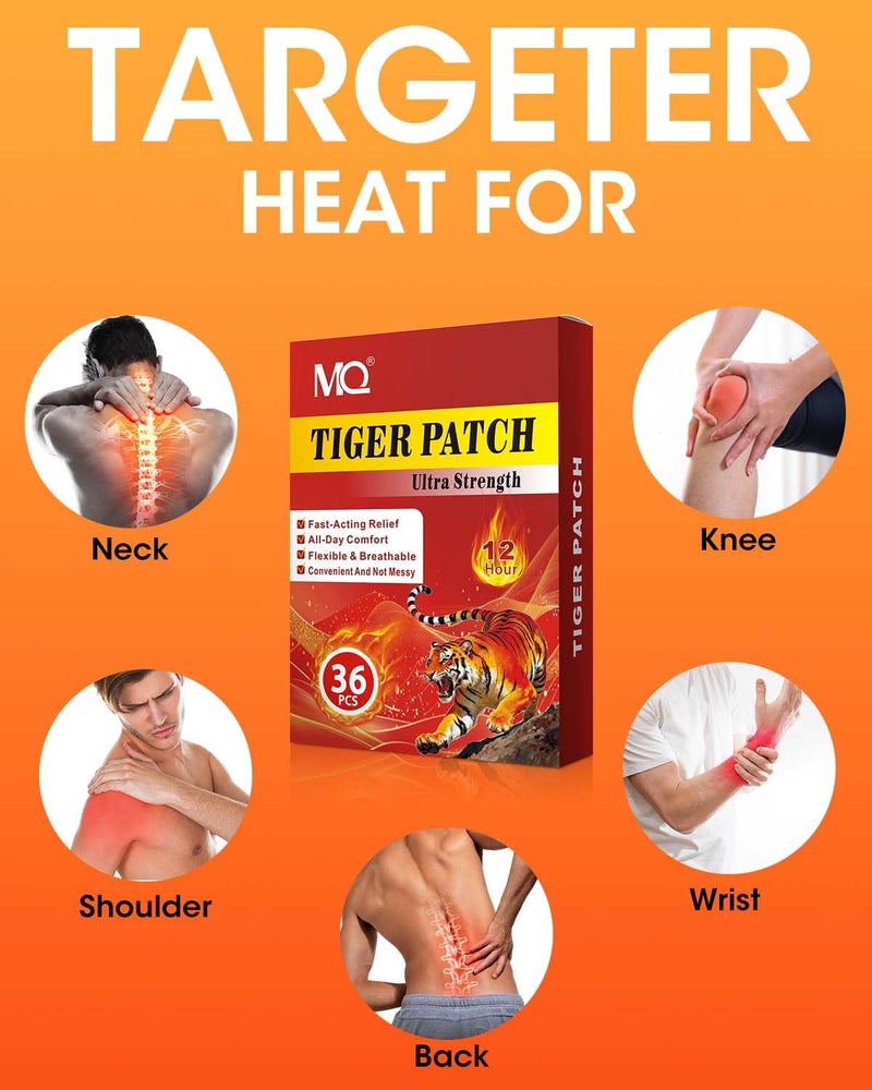 MQ Tiger Patches, Chinese Herbal Heating Patches Maximum Strength for Back, Knee & Shoulder, Large Ultra Strength Heat Plaster, 24H Soothing Warmth for Neck, Joints & Muscles - Image 5