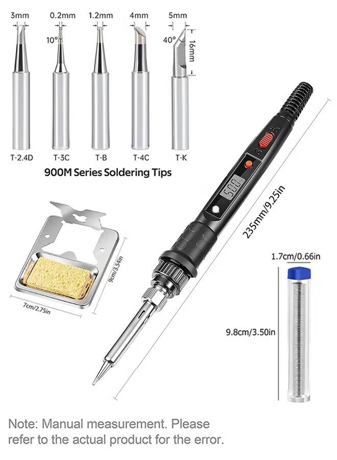 Soldering Iron Kit, 80W Adjustable Temperature, Fast Heating Ceramic Thermostatic Welding Iron with LCD Display for Welding Circuit Board, Appliance Repair - Image 3