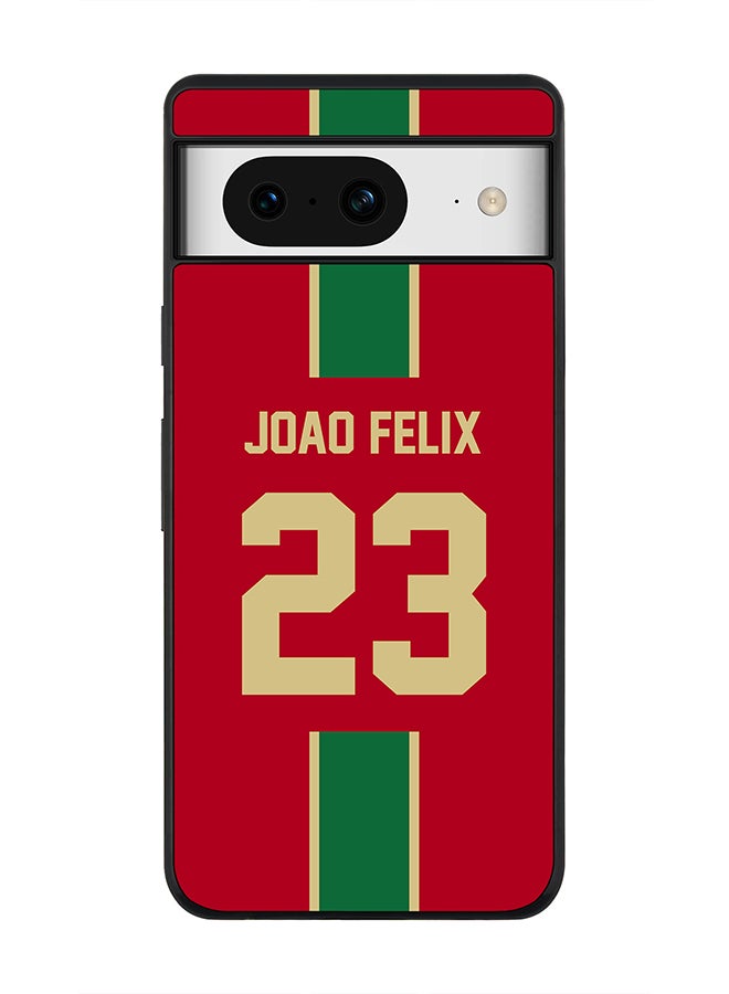 Stylizedd Rugged Black Edge case for Google Pixel 8, Custom Slim fit Thin Phone Case Cover - Football Team - Portugal, Player Name - Joao Felix - Image 1