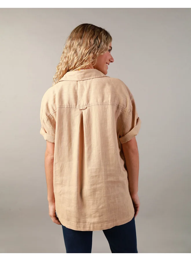 American Eagle AE Oversized Oxford Button-Up Shirt