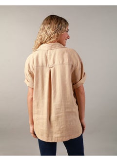 American Eagle AE Oversized Oxford Button-Up Shirt  - Image 4