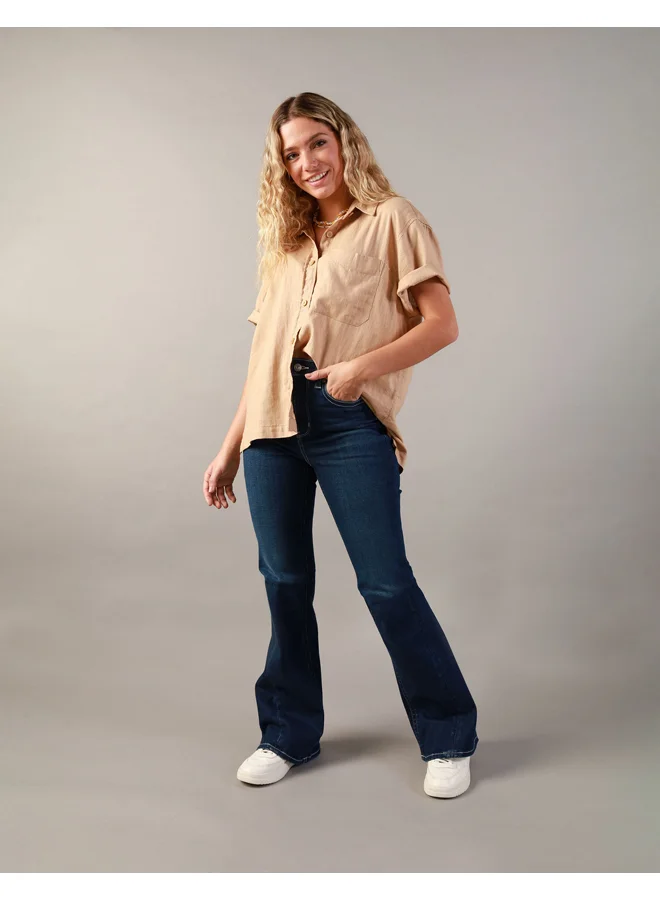American Eagle AE Oversized Oxford Button-Up Shirt