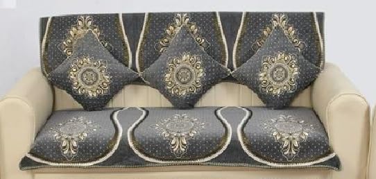 Laying Style™ Diwan Set of 8 Pieces Combo with Sofa Covers for Living Room 5 Seater and Center Table Cover - Image 5