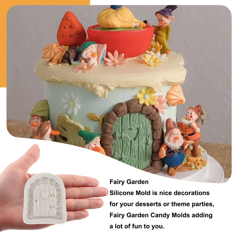 Sijiangmold Enchanted Vintage Fairy Garden Fairy Gnome Home Door Window Silicone Molds Snail Mushroom Fondant Mold For Cake Decorating Cupcake Topper Candy Chocolate Gum Paste Polymer Clay Set Of 4 - Image 3