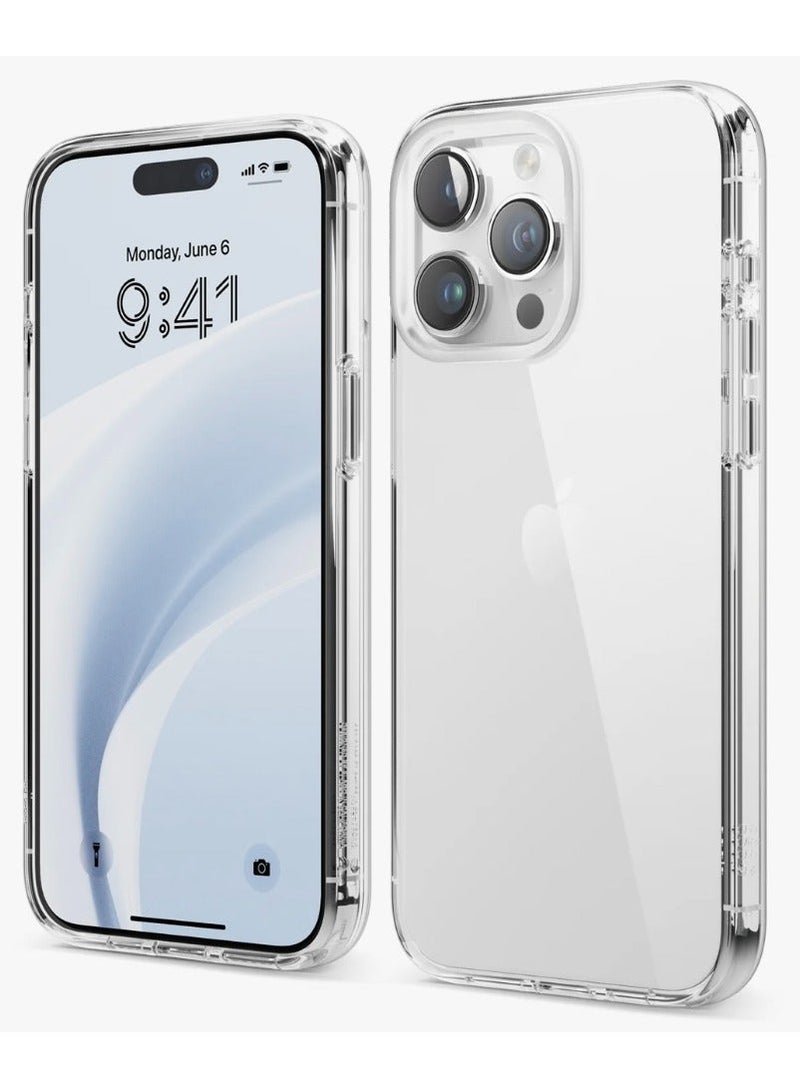 Crystal Clear Transparent Phone Case for Apple iPhone 15 Pro – Slim Ulta Thin Hard TPU Shockproof Cover, Anti-Yellowing Crystal Clear Protective Back Case with Camera Protection - Image 1