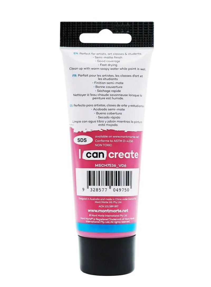 Mont Marte لون أكريليك مميز 75 مل لون كرز - Image 2