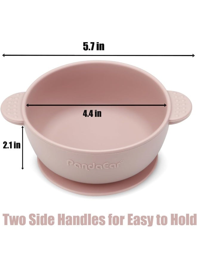 PandaEar 3 Pack Baby Bowls with Suction| Stay Put Silicone Food Bowl for Babies Kids Toddlers Infants| Food Grade Soft Safe BPA-Free Silicone (Pink) - Image 4