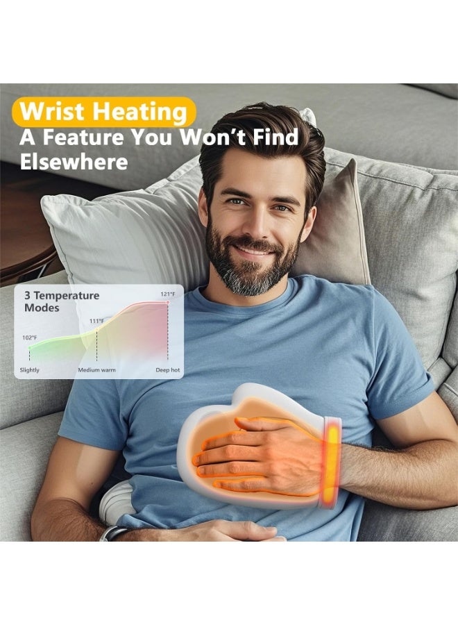 والالا جهاز تدليك محمول لليد والمعصم يعمل بمنفذ USB مع خاصية التدفئة والضغط، هدية مثالية للمكتب والمنزل والسفر، جهاز مريح، تصميم متين، رعاية المسنين - Image 4