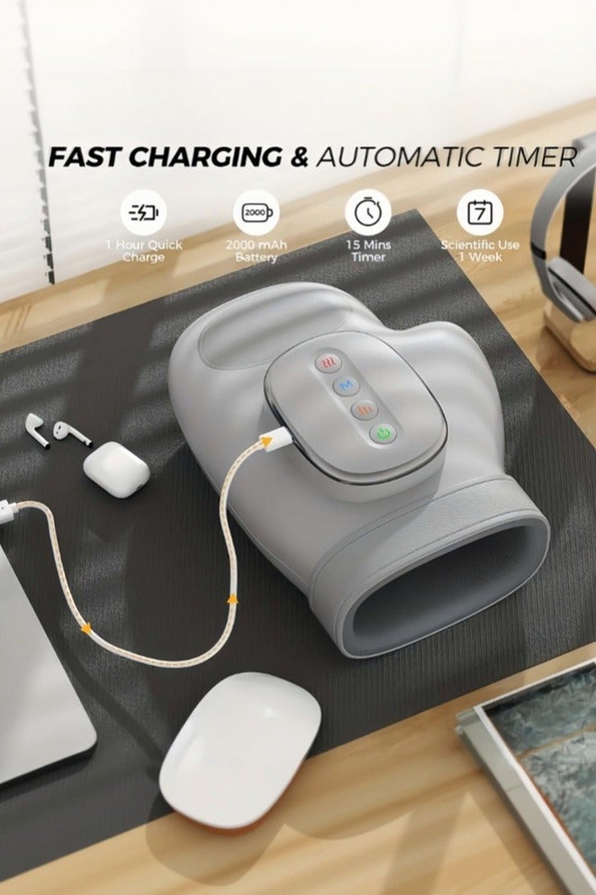 والالا جهاز تدليك محمول لليد والمعصم يعمل بمنفذ USB مع خاصية التدفئة والضغط، هدية مثالية للمكتب والمنزل والسفر، جهاز مريح، تصميم متين، رعاية المسنين - Image 1