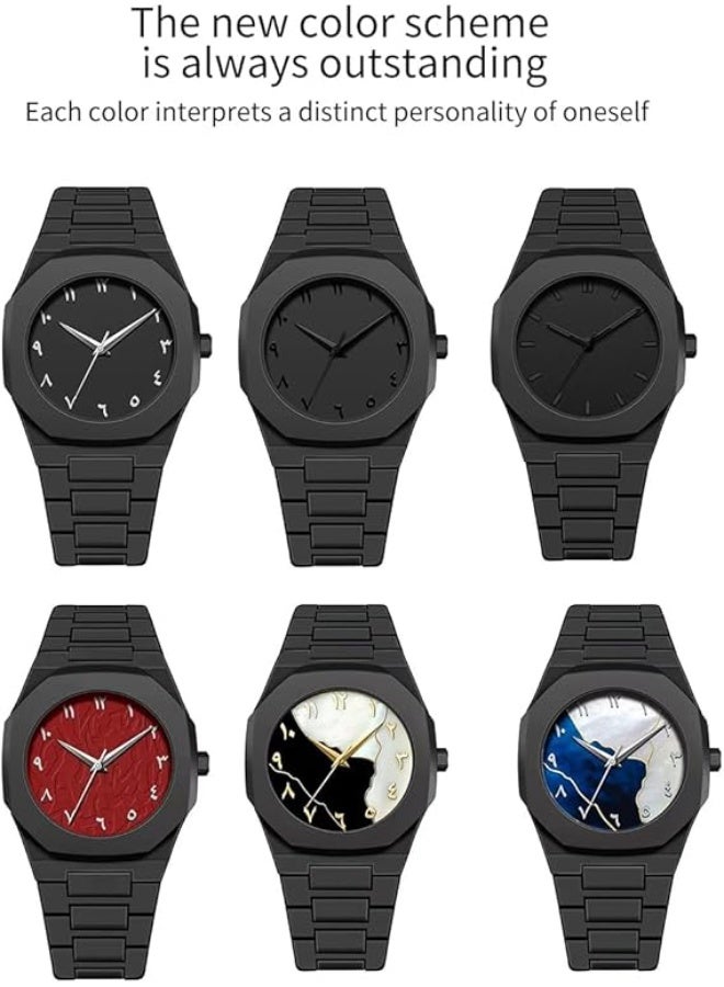 NIBOSI Men's Business Watches Analog Minimalism Dial Octagon Watches for Men Business Waterproof Dress Wrist Watch Black Plastic Strap - Image 5