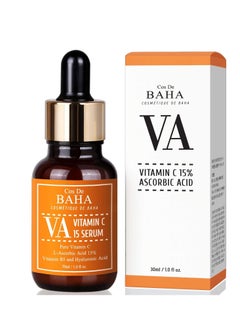 Cos De BAHA Vitamin C Facial Serum with L-Ascorbic Acid 15% with Vitamin B5 - for Fades Age Spots, Smoothing Fine Lines + Dark Spots, Pore Refining, Resurfacing, 1 Fl Oz (30ml)  - Image 1