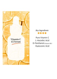 Cos De BAHA Vitamin C Facial Serum with L-Ascorbic Acid 15% with Vitamin B5 - for Fades Age Spots, Smoothing Fine Lines + Dark Spots, Pore Refining, Resurfacing, 1 Fl Oz (30ml)  - Image 4