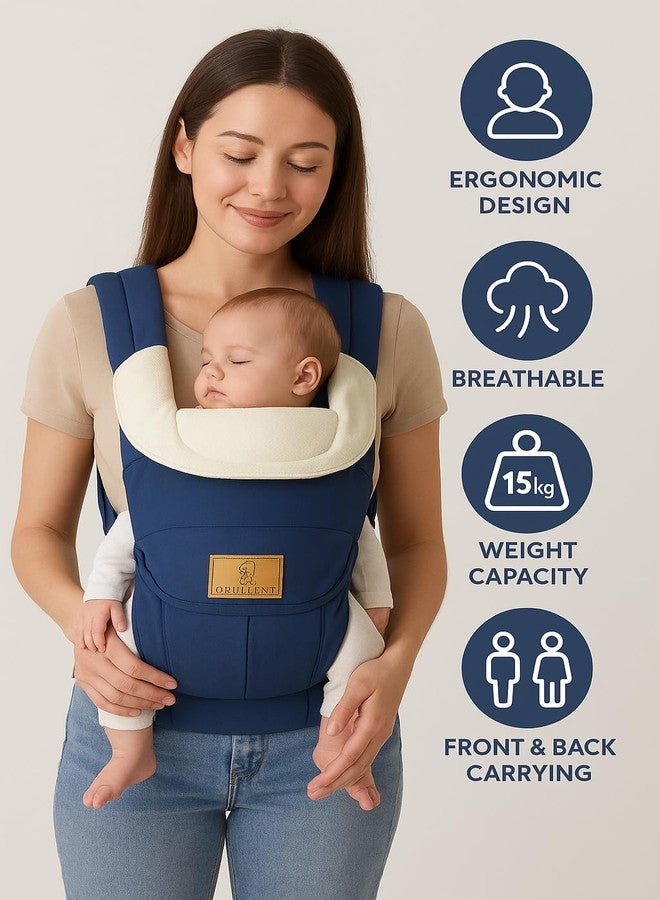 OPULLENT Premium Baby Carrier for Newborn to Toddler (0–24 Months) | Ergonomic Hip Seat Carrier with Adjustable Waist Belt & Padded Shoulder Straps | Breathable Soft Fabric | (Blue-Pack of Two) - Image 3