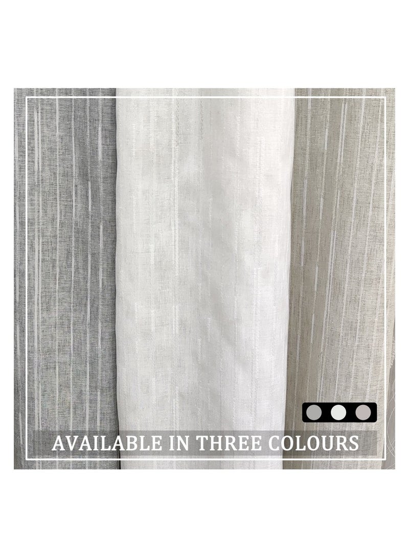  انتكس بيت الستائر ستائر منزلية من الكتان لغرفة المعيشة، ستائر شبه شفافة طبيعية وستائر بخطوط بيضاء عشوائية - خياران للتعليق - قطعة واحدة - Image 3