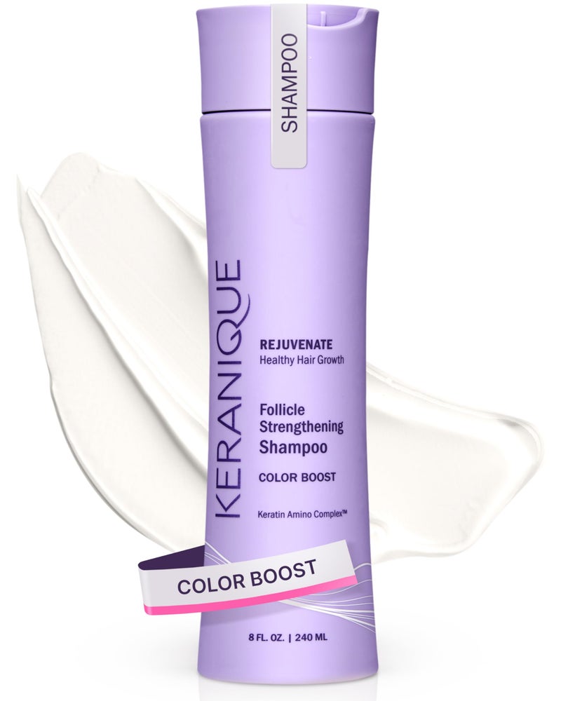 Keranique Keratin Amino Complex Color Boost Scalp Revitalizing Shampoo for Treated Hair, 8 oz - Sulfate, Paraben, Dye Free, Protects Cuticle, Prevents Fade, Moisturizing, Unisex - Image 1
