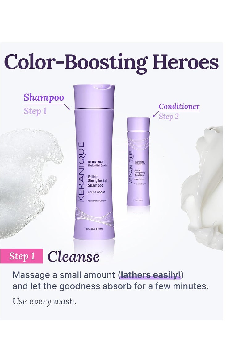 Keranique Keranique Keratin Amino Complex Color Boost Scalp Revitalizing Shampoo for Treated Hair, 8 oz - Sulfate, Paraben, Dye Free, Protects Cuticle, Prevents Fade, Moisturizing, Unisex  - Image 2