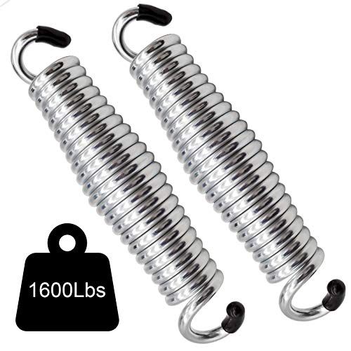 BLASCOOL Porch Swing Springs Heavy Duty - 1600Lbs Silver Hammock Chair Spring,Hanger Ceiling Mount Spring(Pack of 2) - Image 1
