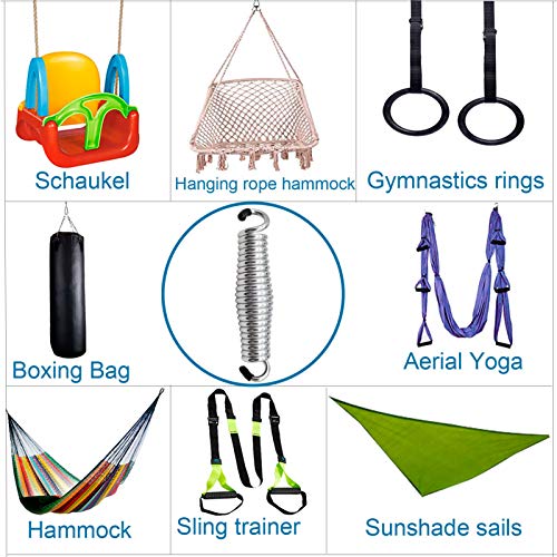 BLASCOOL Porch Swing Springs Heavy Duty - 1600Lbs Silver Hammock Chair Spring,Hanger Ceiling Mount Spring(Pack of 2) - Image 4