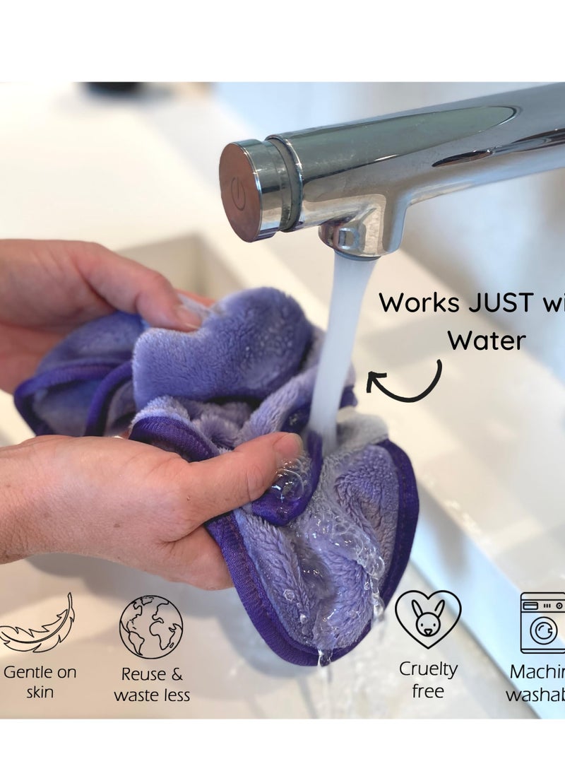 Wownect Reusable Makeup Remover Cloth for Facial Cleansing Machine Washable 15.7x6.6 inch (Pack of 2) - Pink & Grey - Image 5