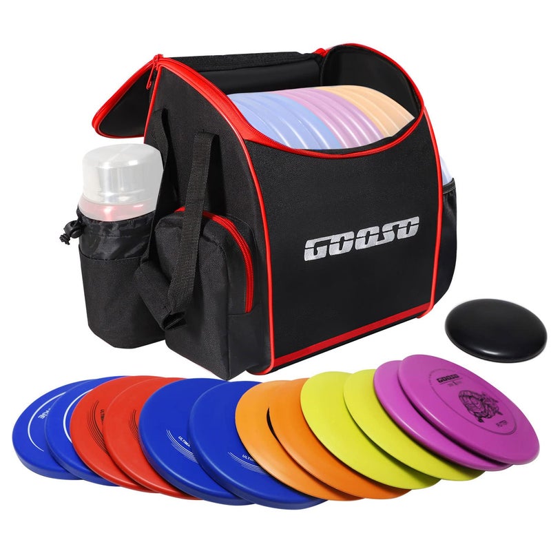 GOOSO Disc Golf Set with Bag 12 PCS Flying Disc Golf Discs for Beginner with Putter Midrange Driver Portable Disc Golf Backpack Holds 28 Discs Free Stand Bag Design for Convenient Use - Image 2
