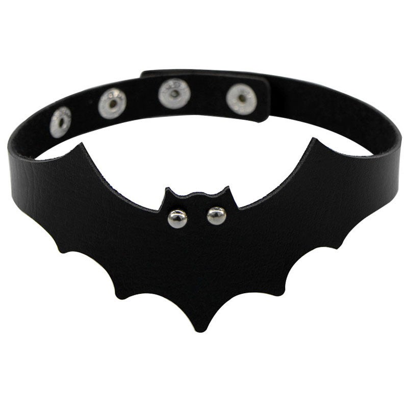 Halloween Bat Dress Lace Mask Vampire Cosplay Outfit Bat Necklace  - Image 1