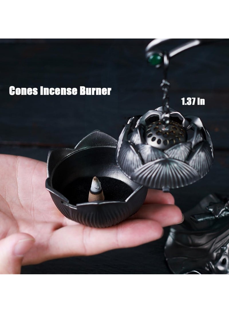 Hanging Crane Incense Burner, Lotus Hanging Incense Burner, loaded with incense Catcher, Vintage Incense Stick Holder for Meditation Yoga Spa Room Decorations (crane) - Image 4