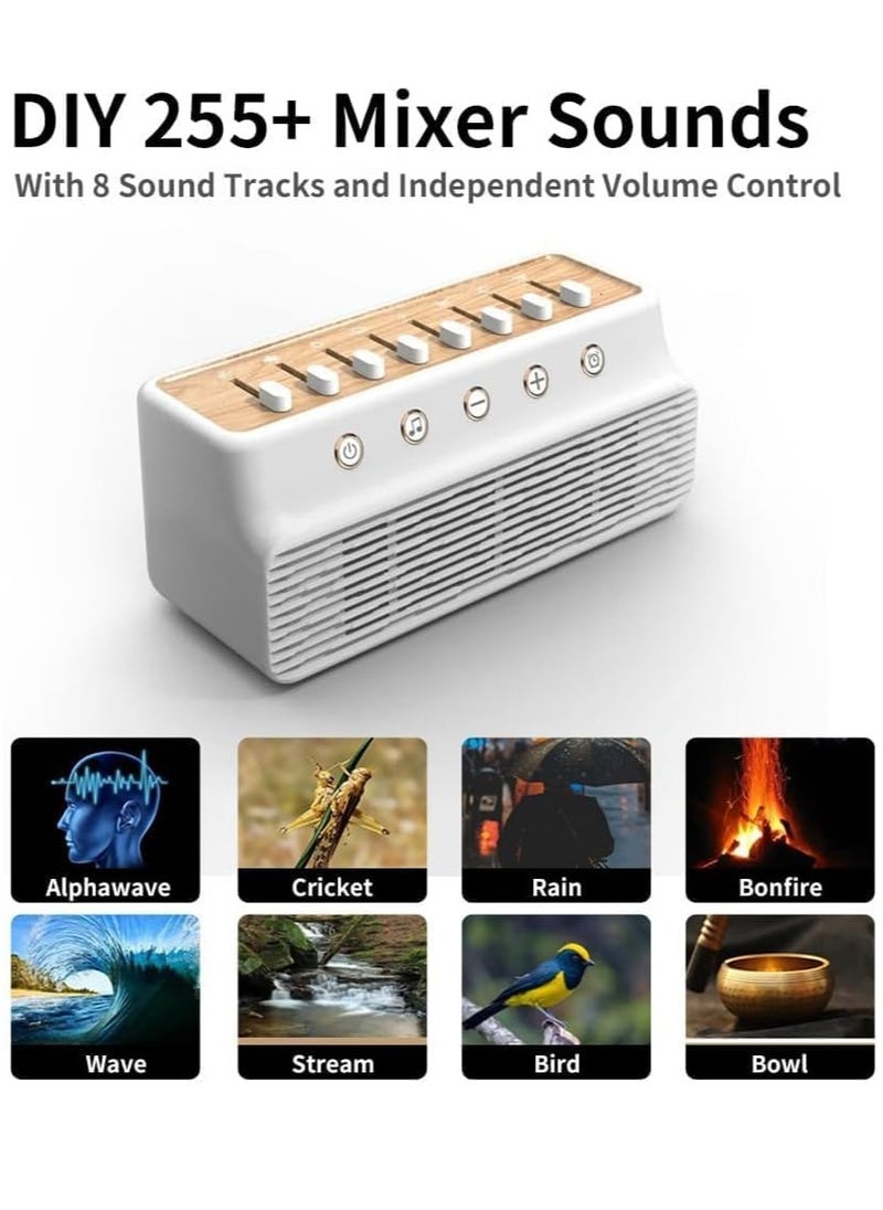 SYOSI - Sleep Sound Machine with Bluetooth Speaker, White Noise Sound Machine, with Rechargeable Battery Headphone Jack, DIY 255+ Mixer for Adults - Image 1