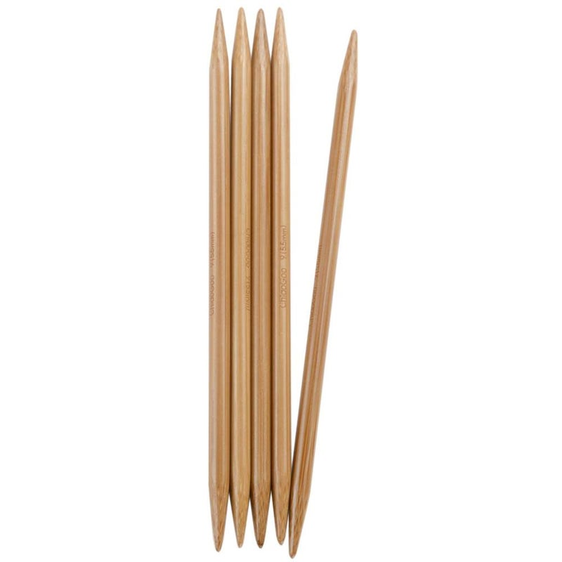 ChiaoGoo Double Point 6-inch (15cm) Bamboo Dark Patina Knitting Needle; Size US 6 (4mm) 1036-6 - Image 4