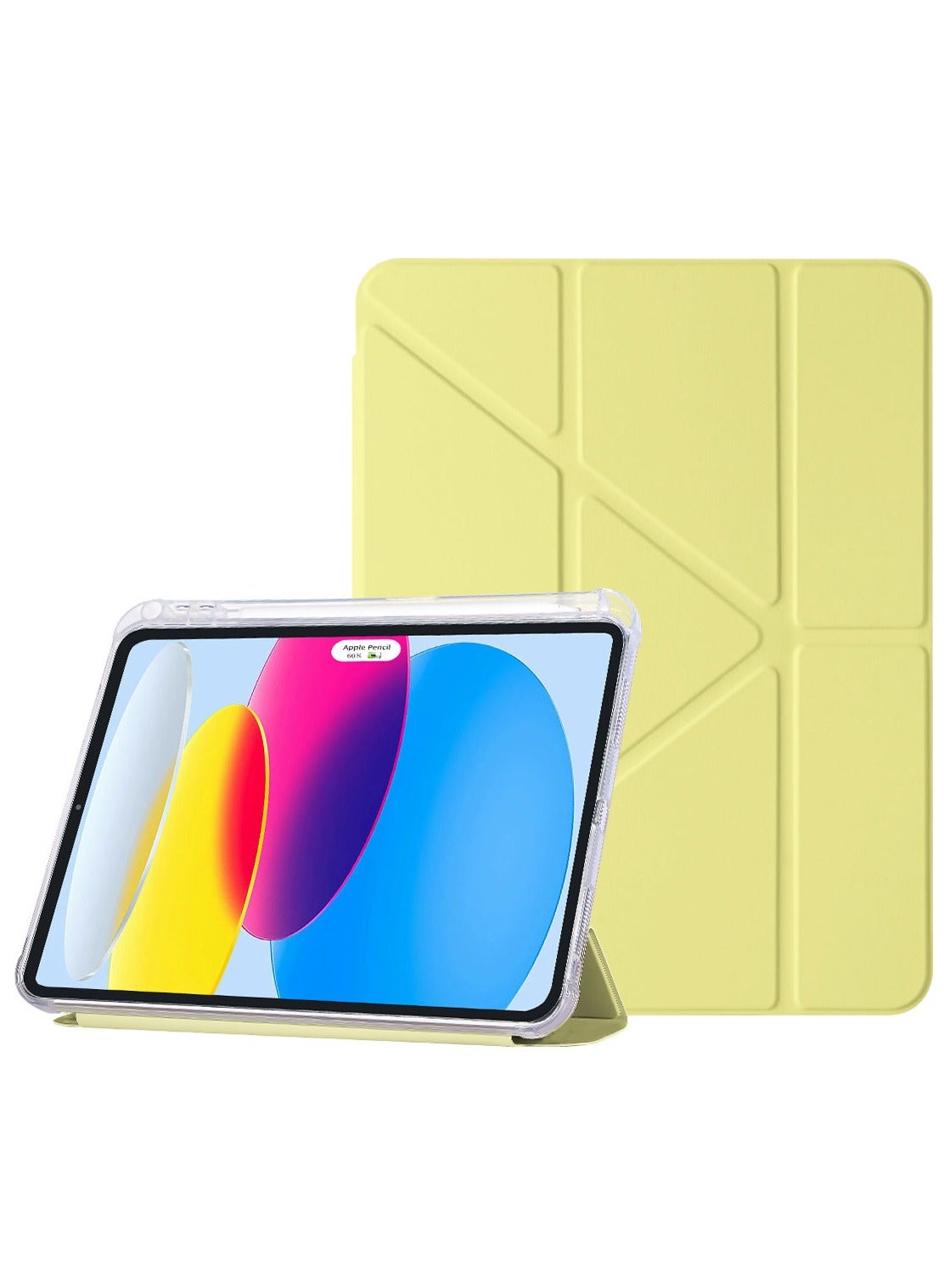 Rock Pow Clear Case for iPad Pro 11 Inch M5 2025/iPad Pro 11 inch M4 2024 Case with Pencil Holder,Transparent Hard PC Back,Trifold & Y Stand, Auto Wake/Sleep,Durable Protection Cover For iPad Pro 11 i