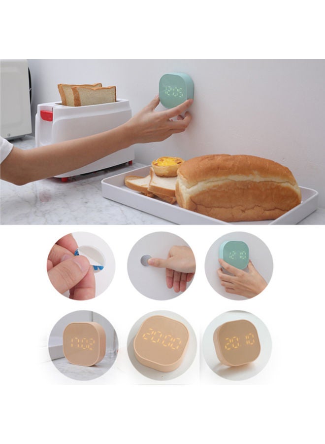 NIBEMINENT USB Indoor Thermometer Digital Alarm Clock With Magnetic Countdown Timer for Cooking in Kitchen Green 12.50 x 2.60 8.50cm - Image 4