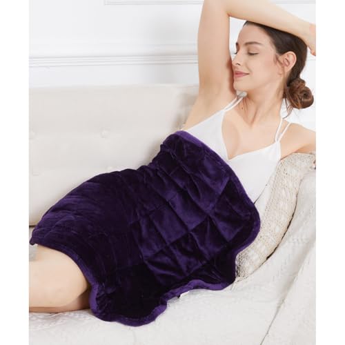 Alomidds Weighted Lap Blanket 7lbs, Cozy Breathable Flannel Weighted Lap Pad for Adults, Small Weighted Blanket for Travel, Sleeping, Couch, Purple, 29" x 24" - Image 1