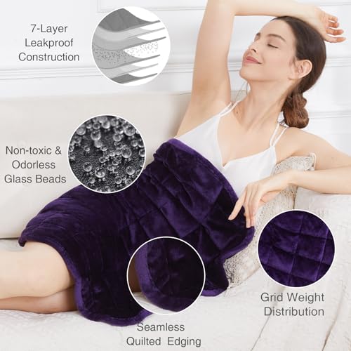 Alomidds Weighted Lap Blanket 7lbs, Cozy Breathable Flannel Weighted Lap Pad for Adults, Small Weighted Blanket for Travel, Sleeping, Couch, Purple, 29" x 24" - Image 3