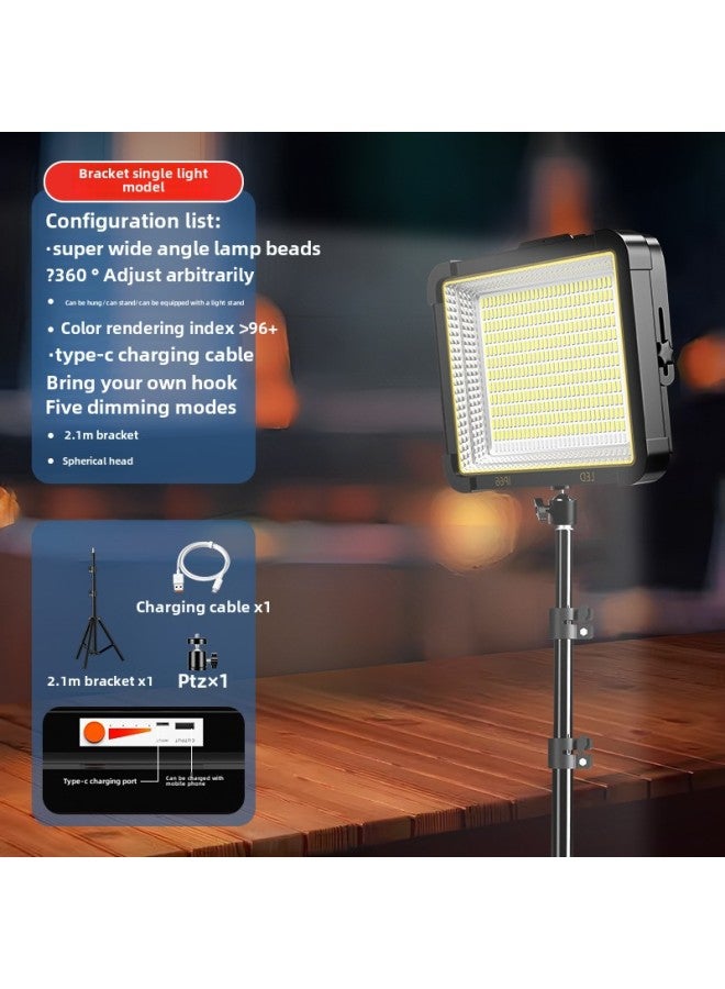 Night Market Stall Special LED Light Super Bright Outdoor Stall Barbecue Charging Lighting Strong Light Bracket Outdoor Camping Light-Specifications:Long Battery Life 6 Batteries Ultra Wide Angle Magnetic Hook *2.1 Bracket  - Image 1