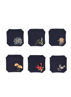 Y&D Chinese Style Cotton Linen Retro Water Absorbing Double Layer Thickened Cup Holder Fabric Embroidered Tea Cup Pad Fabric Art Cup Pad  - Image 1