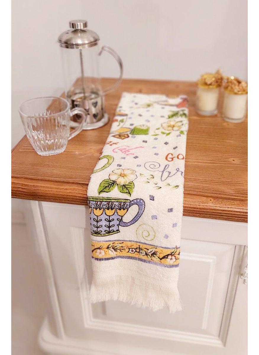Cnr Garden Fringed Cotton Printed 100% Cotton 40X60 cm Hand Face Kitchen Towel Soft Patterned Water Absorbent Towel  - Image 1