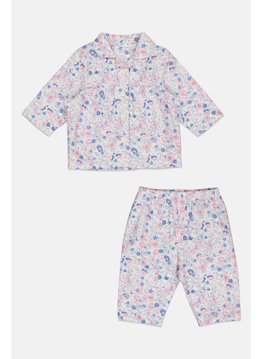 mothercare Toddlers Girl 2 Piece Floral Pattern Top And Pants, Multicolor  - Image 1