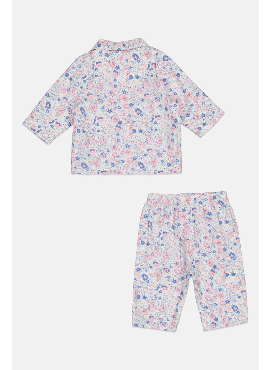 mothercare Toddlers Girl 2 Piece Floral Pattern Top And Pants, Multicolor  - Image 2