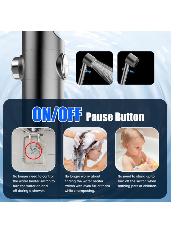 Beauenty Filtered Shower Head with Handheld, High Pressure Water Flow and Multiple Spray Modes Shower Head with Filter, Power Wash for Hard Water, Showerhead with ON/OFF Switch for Pets Bath - Image 5