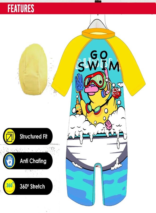 SG-Mart Swimsuits One Piece Swimwear Sun Protection Quick Go Swim Design Toddler Summer Bathing Suit for Girls Baby Boys Kids (Size-4XL,1-Pcs) Yellow - Image 2
