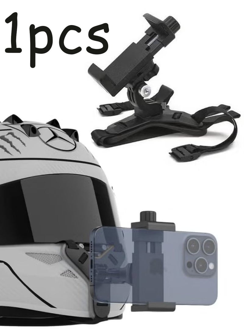 Helmet Chin Mount for Mobile Phone and GoPro, Motorcycle Strap Holder for iPhone Samsung - Image 1