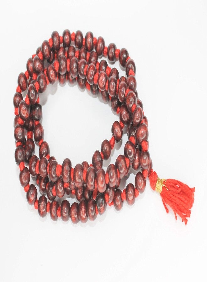 IS4A 8mm Red (Rosewood) Wood Japa Mala Beads Necklace Beads 108 + 1 Hand Knotted Meditation Prayer - Image 4