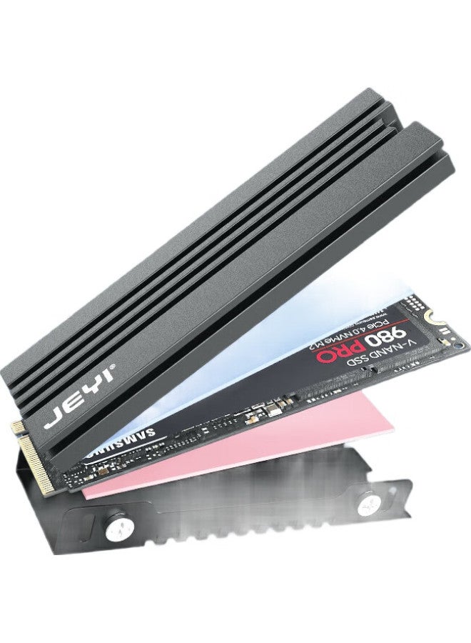 JEYI جيدي مبرد قرص صلب M.2، وسادة تبريد Nvme Ssd، سترة تبريد مزدوجة الجوانب من الألمنيوم الكامل، 7 مم - Image 2
