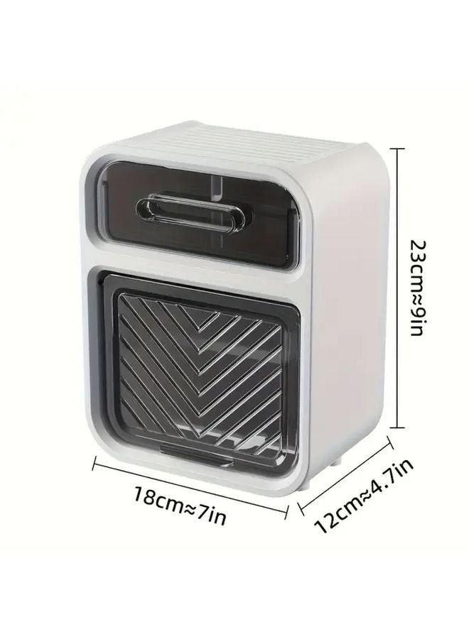 Green No Drill Wall Mounted Toilet Paper Holder With Over Under Roll Storage - Image 4