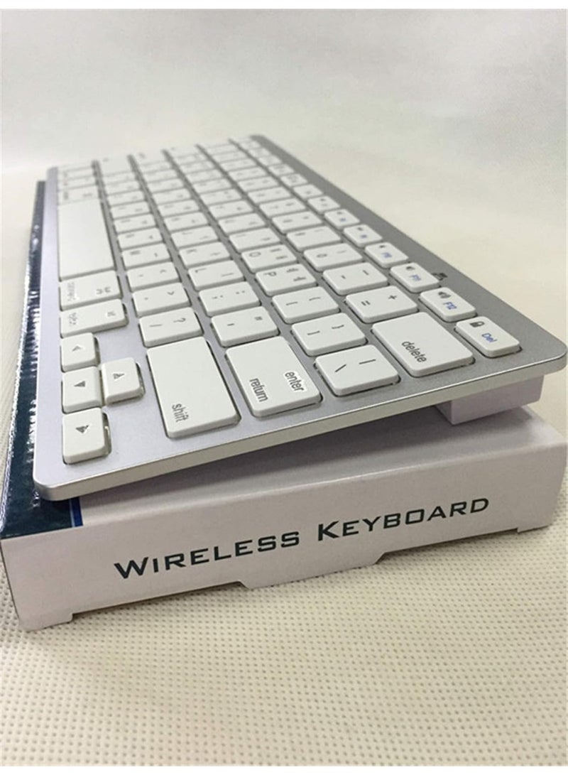 Crystal Bluetooth Keyboard Slim Portable Compact Wireless Keyboard for Android Windows Tablet Cell Phone iPhone iPad Pro Air Mini, iPad OS/iOS 13 and above (Grey) - Image 2