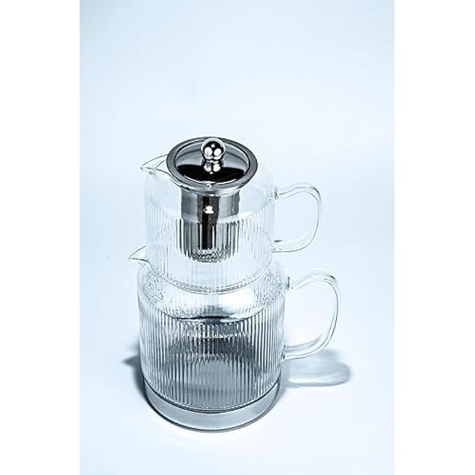 TALIONA Majestic Glass Double Tea Pot 6001500 Ml Capacity - Image 2