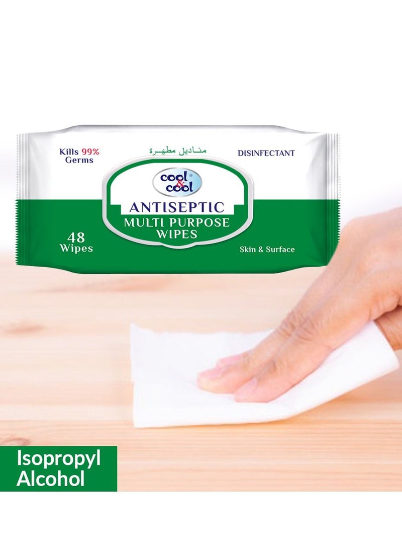 كول اند كول مناديل معقمة متعددة الأغراض 48 منديل - Image 3
