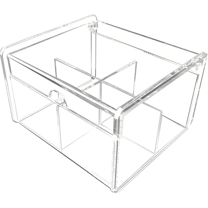 Creative Planet Clear Acrylic Tea Bag Organizer Box With Lid 4 Compartments Ideal For Tea Bags Candy Packets Condiments And Crafts - Image 4
