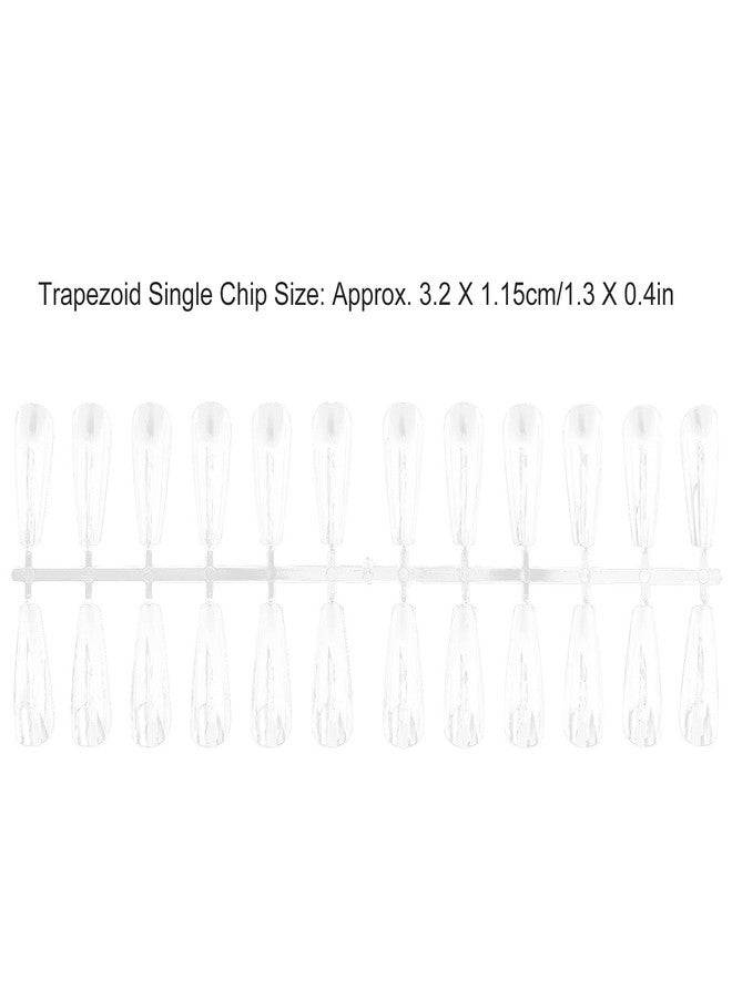Filfeel 240pcs Clear Nail Swatches Sticks, Nail Art Polish Display Tips Manicure Supplies Equipment, Transparent(Long trapezoid 240 pieces) - Image 5