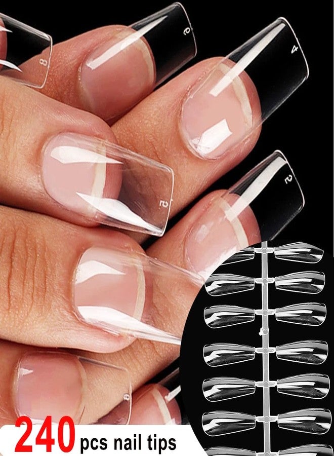 Filfeel 240pcs Clear Nail Swatches Sticks, Nail Art Polish Display Tips Manicure Supplies Equipment, Transparent(Long trapezoid 240 pieces) - Image 2