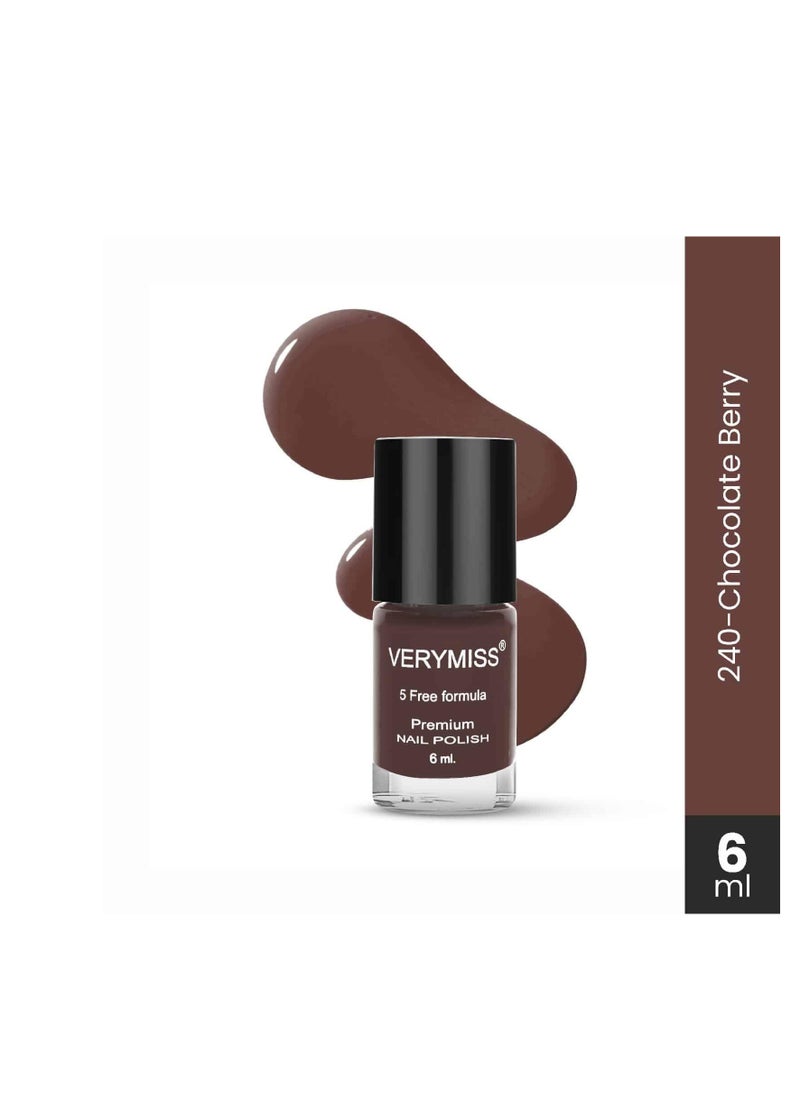 VERYMISS Premium Glossy Chocolate Berry  Nail Polish 6ml   Smooth Application Quick Drying   Paraben Free Ultra Long Lasting Nail Paints  Pack of 1  - Image 3